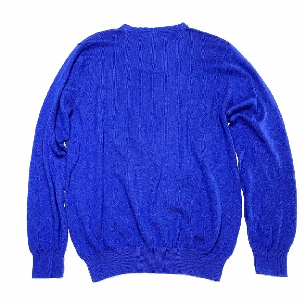Foxcroft Sweater Sz M Blue Cashmere Cotton Blend‎ Womens